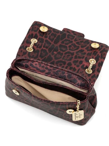 Anna Morellini Leder-Umhängetasche "Ondina" in Bordeaux - (B)22 x (H)19 x (T)8 cm