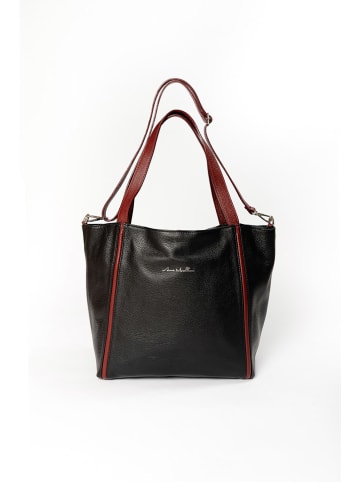 Anna Morellini Leder-Shopper "Giusermina" in Schwarz - (B)44 x (H)30 x (T)18 cm