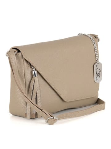 Anna Morellini Leren schoudertas "Lola" beige - (B)24 x (H)18 x (D)6 cm