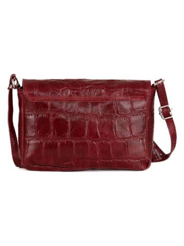 Anna Morellini Leren schoudertas "Gianna" bordeaux - (B)24 x (H)18 x (D)6 cm