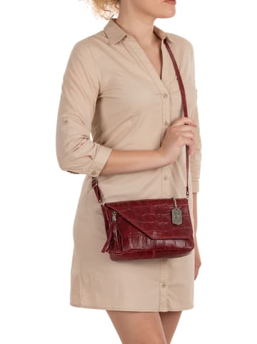 Anna Morellini Leren schoudertas "Gianna" bordeaux - (B)24 x (H)18 x (D)6 cm