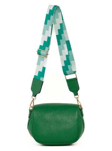 Anna Morellini Leren borstbuidel "Domenica" groen - (B)19 x (H)15 x (D)8 cm