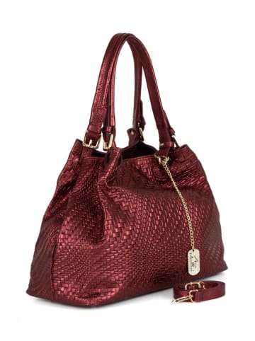 Anna Morellini Leren schoudertas "Eloisa" bordeaux - (B)38 x (H)28 x (D)16 cm