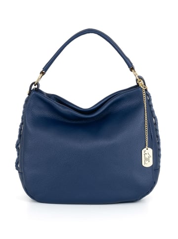 Anna Morellini Skórzana torebka "Sylvana" w kolorze granatowym - 33 x 30 x 11 cm