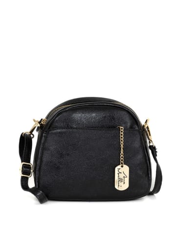 Anna Morellini Leder-Umhängetasche "Romilda" in Schwarz - (B)22 x (H)19 x (T)10 cm