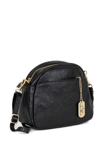 Anna Morellini Skórzana torebka "Romilda" w kolorze czarnym - 22 x 19 x 10 cm