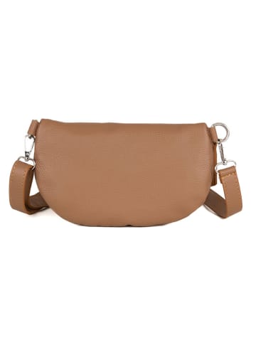 Anna Morellini Leder-Brustbeutel "Berenice" in Hellbraun - (B)25 x (H)14 x (T)1 cm