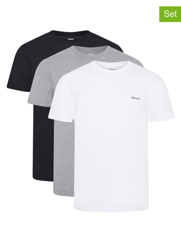 DKNY Koszulki (3 szt.) w kolorze czarnym, szarym i białym