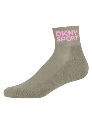 DKNY Skarpety (3 pary) w kolorze jasnoróżowo-oliwkowym