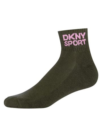 DKNY Skarpety (3 pary) w kolorze jasnoróżowo-oliwkowym