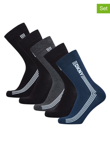 DKNY 5er-Set: Socken in Schwarz/ Grau/ Dunkelblau