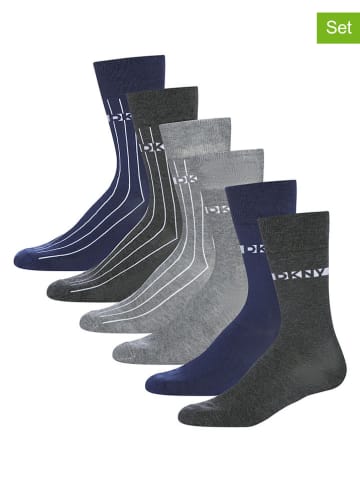DKNY Skarpety (6 par) w kolorze antracytowo-szaro-granatowym