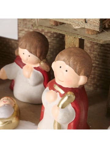 Boltze Ledkerststal "Jerico" beige/rood - (H)17,5 cm