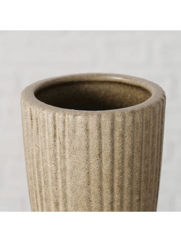 Boltze Vase "Oasis" in Hellbraun - (H)18 x Ø 17,5 cm