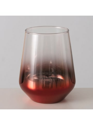 Boltze Trinkglas "Merilo" in Transparent/ Rot - (H)11 cm
