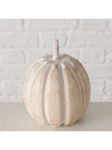 Boltze Dekoaufsteller "Pompoen" in Creme - (H)16 x Ø 12,5 cm
