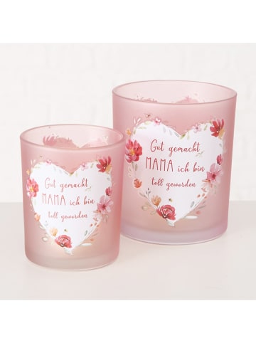 Boltze 6er-Set: Windlichter "Elsie" in Rosa