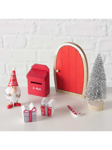 Boltze 7-delige set: decoratieve objecten "Kabouters" rood - (B)8,5 x (H)13 cm