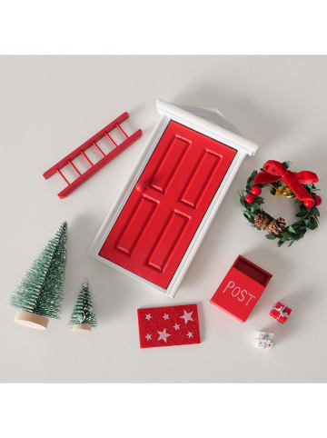 Boltze 8-delige set: decoratieve objecten "Matteüs" rood/groen - (B)12 x (H)20 cm