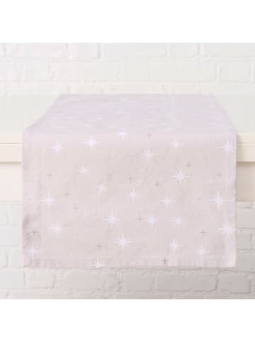 Boltze Tafelloper "Starla" lichtroze/wit - (L)140 x (B)40 cm