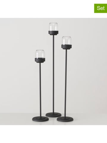 Boltze 3er-Set: Windlichter "Senza" in Schwarz