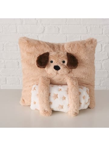 Boltze Kissen "Noah" in Hellbraun/ Weiß - (L)32 x (B)32 cm