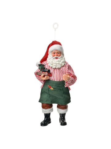 Clayre & Eef Dekoanhänger "Weihnachtsmann" in Grün/ Rot - (H)17 cm