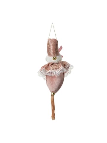 Clayre & Eef Dekoanhänger "Weihnachtsmann" in Rosa - (L)35 x  Ø 8 cm