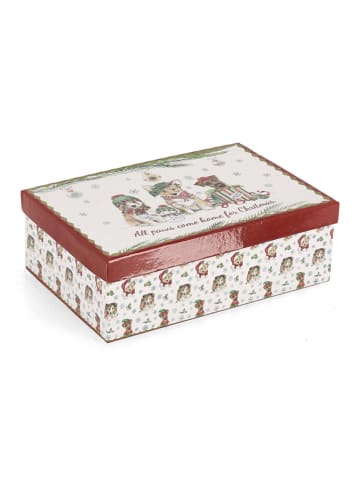 Bizzotto Kerstballen "Adam" wit/meerkleurig - Ø 7,5 cm - 6 stuks