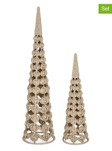 Bizzotto 2-delige set: decofiguren beige