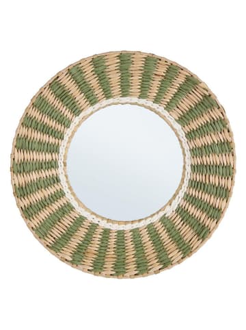Bizzotto Wandspiegel "Namibia" beige/groen - Ø 45 cm