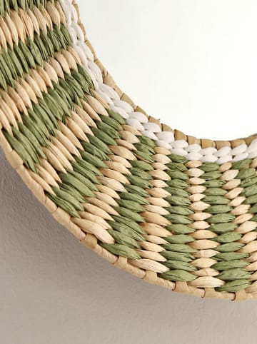 Bizzotto Wandspiegel ''Namibia'' in Beige/ Grün - Ø 45 cm