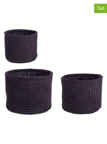Bizzotto 3-delige set: opbergboxen "Nicky" zwart