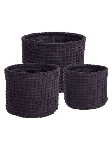 Bizzotto 3er-Set: Aufbewahrungsboxen "Nicky" in Schwarz