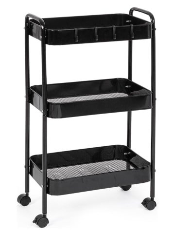 Bizzotto Standregal "Leiky" in Schwarz - (B)41 x (H)77 x (T)29,5 cm