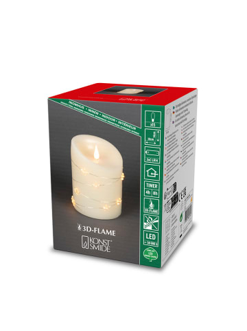 Konstsmide Świeca LED w kolorze białym - wys. 14 x Ø 10 cm