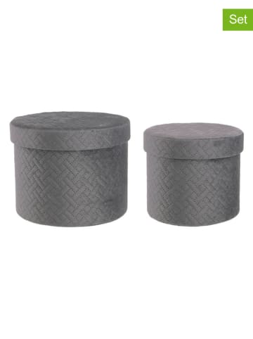 Bizzotto 2er-Set: Aufbewahrungsboxen "Averill" in Grau