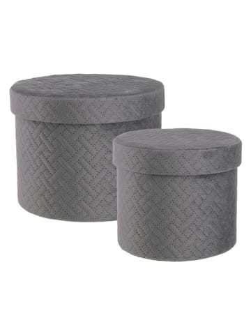 Bizzotto 2er-Set: Aufbewahrungsboxen "Averill" in Grau