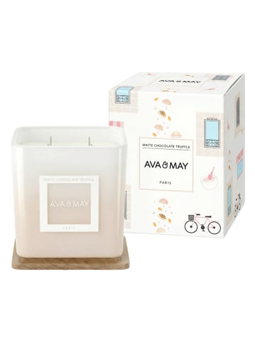AVA & MAY Duftkerze "White Chocolate" in Weiß/ Beige - 450 g