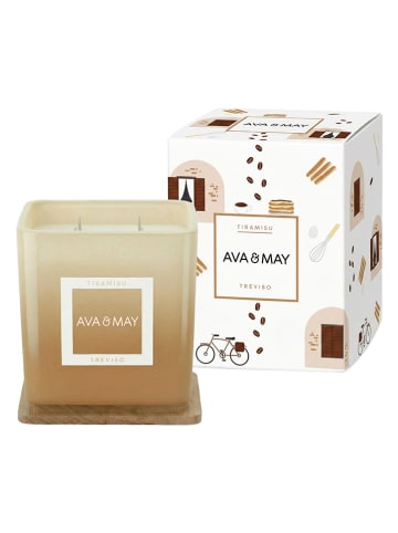 AVA & MAY Duftkerze "Tiramisu" in Hellbraun - 450 g