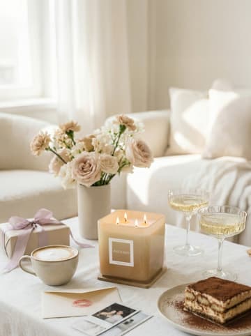 AVA & MAY Duftkerze "Tiramisu" in Hellbraun - 450 g