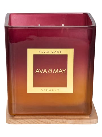 AVA & MAY Duftkerze "Plum Cake" in Lila/ Orange - 450 g