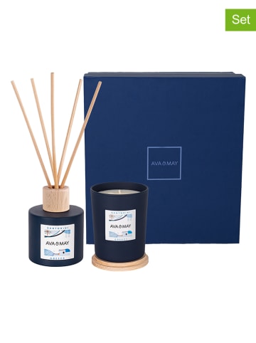 AVA & MAY 2tlg. Geschenkset "Santorini" in Dunkelblau