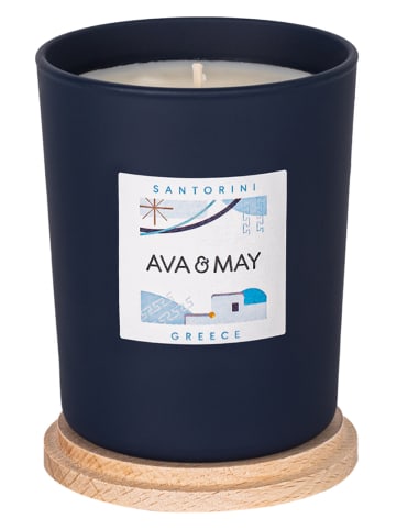 AVA & MAY Duftkerze "Santorini" in Dunkelblau - 180 g