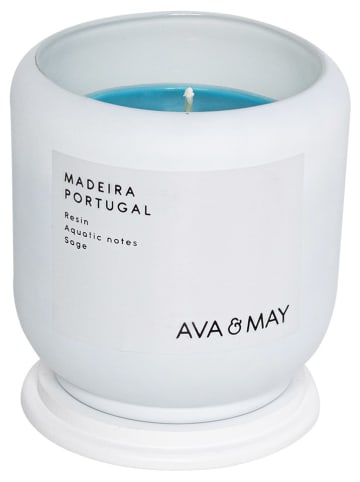 AVA & MAY Duftkerze "Madeira" in Blau - 200 g
