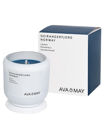 AVA & MAY Duftkerze "Geirangerfjord" in Dunkelblau - 200 g