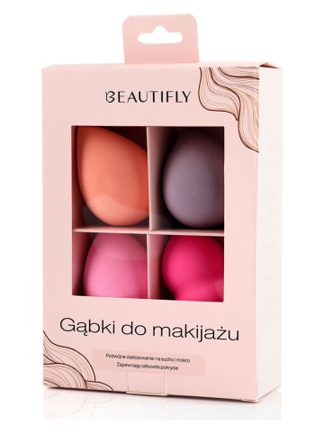 Beautifly 4-delige set: make-up sponzen meerkleurig
