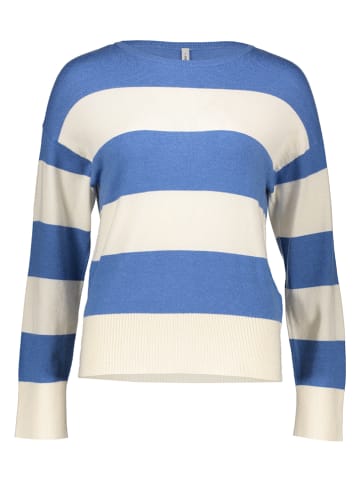 ONLY Pullover "Senta" in Blau/ Creme