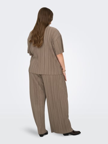 ONLY Carmakoma Plisséblouse "Ravenna" taupe