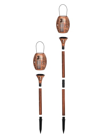 Garden Hero 2er-Set: Solar-Gartenstecker in Kupfer